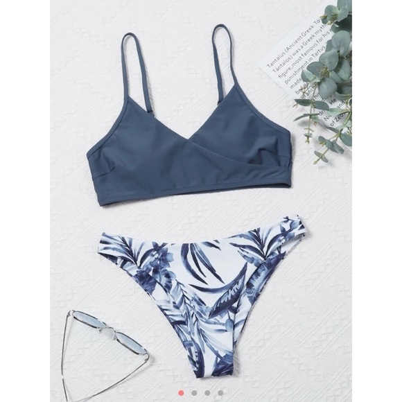 NEW Blue Floral Swimsuit - Picture 1 of 4